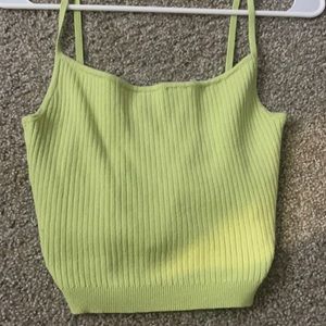 green knit tank top